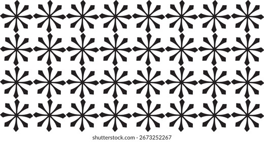 Symmetrical black starburst shapes arranged in a grid pattern.