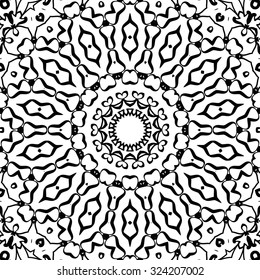 Symmetrical black and white pattern seamless ornament indian artwork 