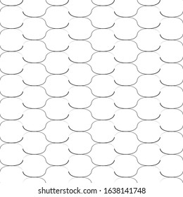 Symmetrical black and white seamless pattern. Geometrically correct background. Simple pattern.