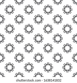 Symmetrical black and white seamless pattern. Geometrically correct background. Simple pattern.