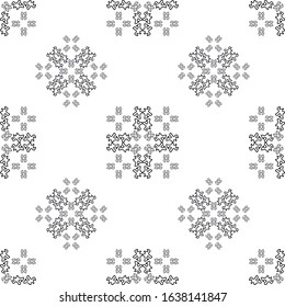 Symmetrical black and white seamless pattern. Geometrically correct background. Simple pattern. Crosses.