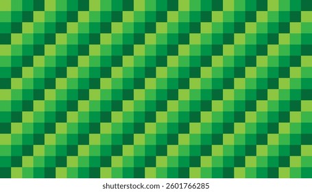 Symmetrical box pattern with harmonious green color transition, giving a fresh and lively look