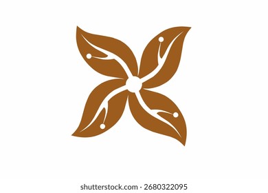 Symmetrical Brown Flower Icon leaf