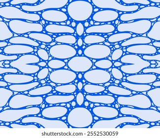 Burbuja simétrica Biomorfismo de textura verde y azul Patrón de Vector químico Fondo Diseño de póster Motivo Fondo de pantalla Imprimir arte