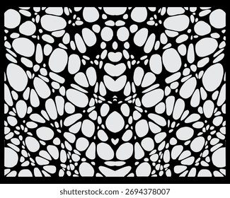 Burbuja simétrica Textura monocromática Biomorfismo Química Patrón de Vector neto Fondo Diseño de póster Fondo de pantalla Imprimir arte