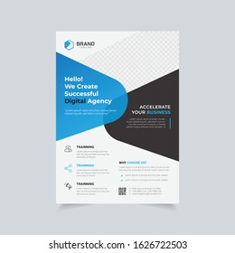 Symmetrical Business Flyer Template Vector Design Layout Corporate Company