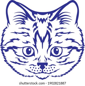 Symmetrical cat face symbol logo 