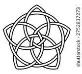 Symmetrical Celtic Knot Interlaced Geometry Vector Ornament Mandala Linework Pattern