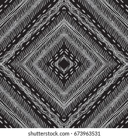 Symmetrical checkered fabric texture on the skylight of painted lines. Seamless vector pattern