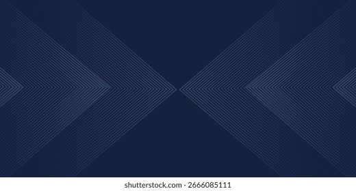 Symmetrical Chevron Line Gradient Background in Dark Navy Blue with Subtle Light Blue Shades. eps 10
