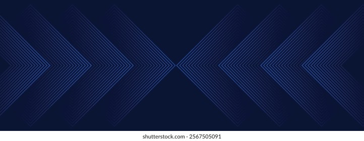 Symmetrical Chevron Lines Gradient Background in Dark Navy Blue with Subtle Light Blue Tones Creating a Sophisticated and Modern Geometric Pattern