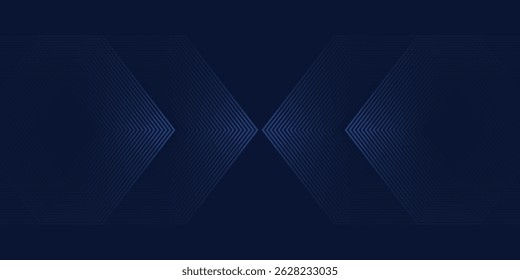 Symmetrical Chevron Lines Gradient Background in Dark Navy Blue with Subtle Light Blue Tones Creating a Sophisticated and Modern Geometric Pattern vector eps 10