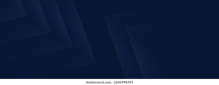 Fondo degradado de líneas de Chevron simétricas en azul marino oscuro con sutiles tonos azul claro. Vector eps 10.