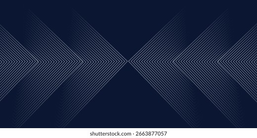 Fondo de degradado de líneas de Chevron simétricas en azul marino oscuro con sutiles tonos azules claros que crean un patrón geométrico sofisticado y moderno