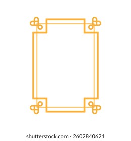symmetrical chinese frame border cartoon. floral geometric, classic vintage, luxurious detailed symmetrical chinese frame border sign. isolated symbol vector illustration