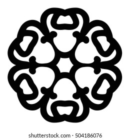 Symmetrical circular mandala.Vintage decorative elements. Mandala on white background. 