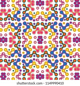 symmetrical colorful geometric repeating pattern for cheerful textile, fabric, backgrounds, wallpapers, wrapping and backdrop surface designs. pattern swatch at eps. file
