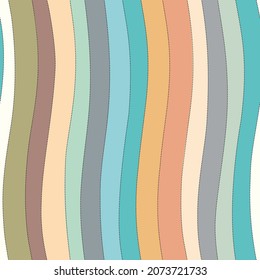 Symmetrical colorful shapes endless vector. Wavy lines seamless pattern.