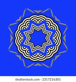 Symmetrical composition of geometric shapes. Abstract element for design. Vector illustration.