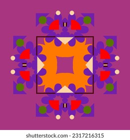 Symmetrical composition of geometric shapes. Abstract element for design. Vector illustration in a flat style.