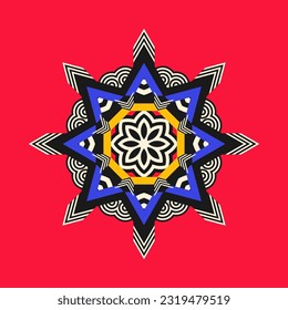 Symmetrical composition of geometric shapes. Abstract element for design. Vector illustration in a flat style.