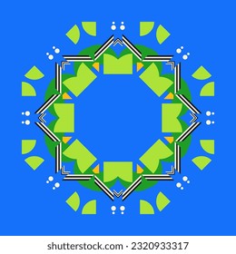 Symmetrical composition of geometric shapes. Abstract element for design. Vector illustration in a flat style.