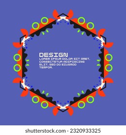 Symmetrical composition of geometric shapes. Abstract element for design. Vector illustration in a flat style.