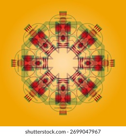 Composición simétrica de Formas geométricas. Elemento Abstractas para el diseño. Ilustración vectorial en un estilo plano con Formas simples.