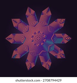 Symmetrical composition of geometric shapes. Abstract element for design. Vector illustration in a flat style with simple shapes.