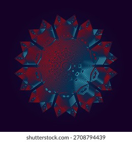 Symmetrical composition of geometric shapes. Abstract element for design. Vector illustration in a flat style with simple shapes.