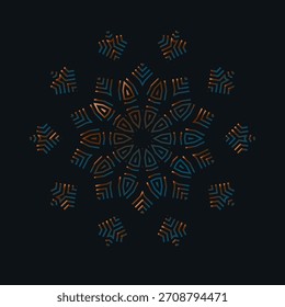 Symmetrical composition of geometric shapes. Abstract element for design. Vector illustration in a flat style.