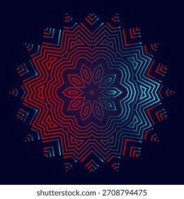 Symmetrical composition of geometric shapes. Abstract element for design. Vector illustration in a flat style.