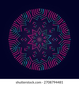 Symmetrical composition of geometric shapes. Abstract element for design. Vector illustration in a flat style.