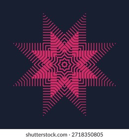 Symmetrical composition of geometric shapes. Abstract element for design. Vector illustration in a flat style.