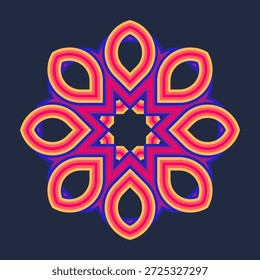 Symmetrical composition of geometric shapes. Abstract element for design. Vector illustration in a flat style.	