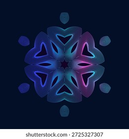 Composição simétrica das formas geométricas. Elemento abstrato para o projeto. Ilustração vetorial em estilo plano.	
