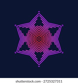 Composição simétrica das formas geométricas. Elemento abstrato para o projeto. Ilustração vetorial em estilo plano.