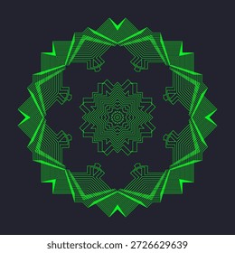 Composición simétrica de Formas geométricas. Elemento Abstractas para el diseño. Ilustración vectorial en un estilo plano.	