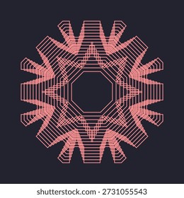 Composición simétrica de Formas geométricas. Elemento Abstractas para el diseño. Ilustración vectorial en un estilo plano.	