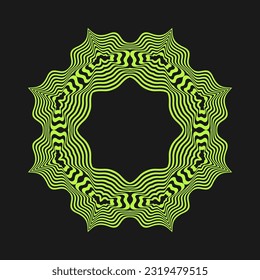 Symmetrical composition of wavy lines. Abstract element for design. Vector illustration. A pattern of deformed stripes.