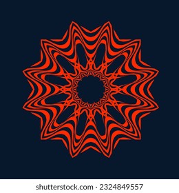 Symmetrische Zusammensetzung gewellter Linien. Abstraktes Element für Design. Vektorgrafik. Modernes Grafikdesign.