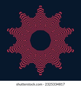 Composición simétrica de las líneas onduladas. Elemento abstracto para el diseño. Ilustración vectorial. Diseño gráfico moderno.