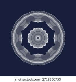 Composición simétrica de líneas onduladas. Elemento Abstractas para el diseño. Ilustración vectorial. Un patrón de rayas deformes. Diseño gráfico moderno.