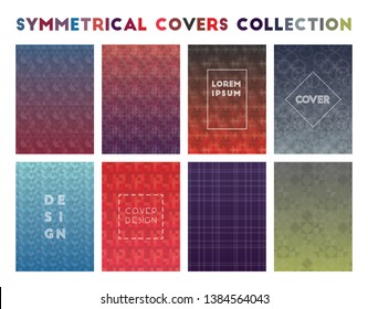 Symmetrical Covers Collection. Admirable geometric patterns, beautiful vector illustration.