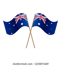 Symmetrical Crossed Australia flags