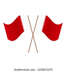 Symmetrical Crossed Bahrain flags