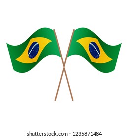 Symmetrical Crossed Brazil flags