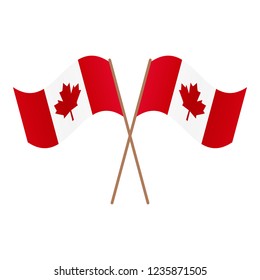 Symmetrical Crossed Canada Flags Stock Vector (Royalty Free) 1235871505 ...