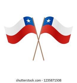 Symmetrical Crossed Chile flags