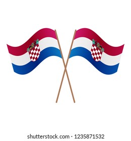 Symmetrical Crossed Croatia flags